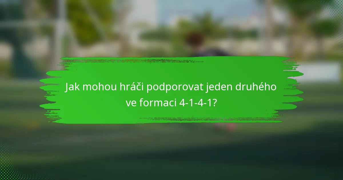 Jak mohou hráči podporovat jeden druhého ve formaci 4-1-4-1?